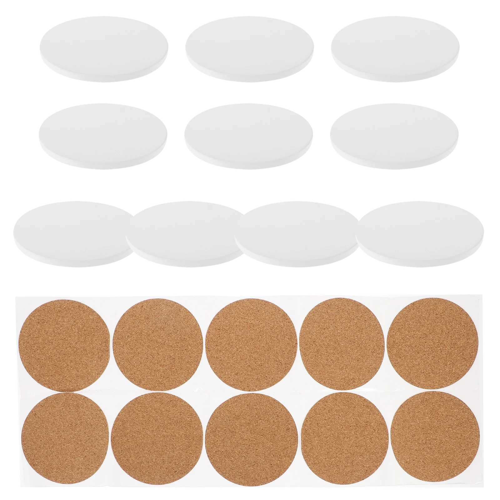 

10 set Ceramic Coaster 4Inch White Blanks Non Slip Heat Insulating Water Proof DIY Mats Sublimation Coasters Blank Cup Mats
