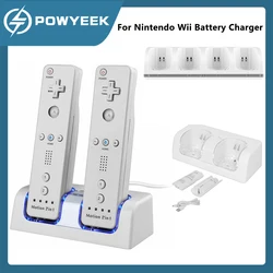 For Nintendo Wii Gamepad Battery Charger with Rechargeable Batteries for Wii Remote Controller Charging Dock Station