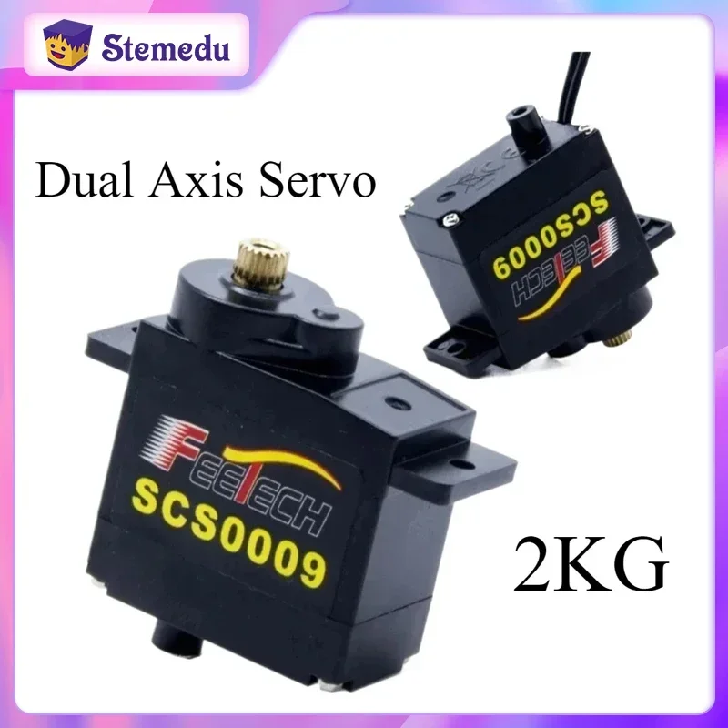 Feetech 2kg TTL Models Serial Bus Mini Servo SCS Robotic Arm Servos Motor Metal Gear 300 Degree Angle Dual Axis Micro Servo RC