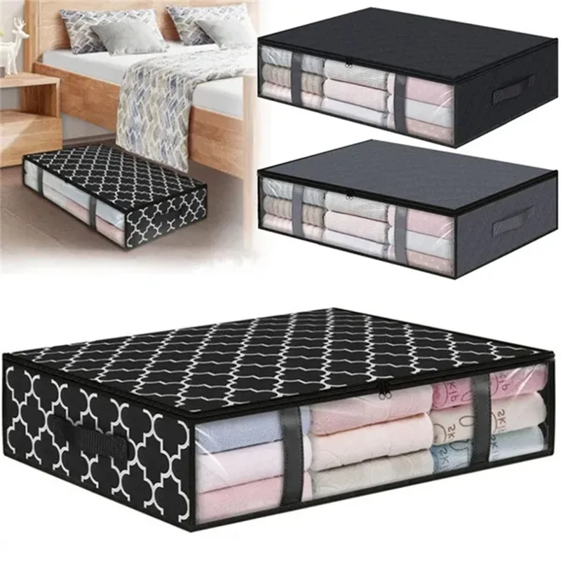 

1/2/3Pcs Storage Bins Clothes Storage Non-woven Household Under Bed Storage Bags Organizer Foldable Blanket Quilts Storage Bags