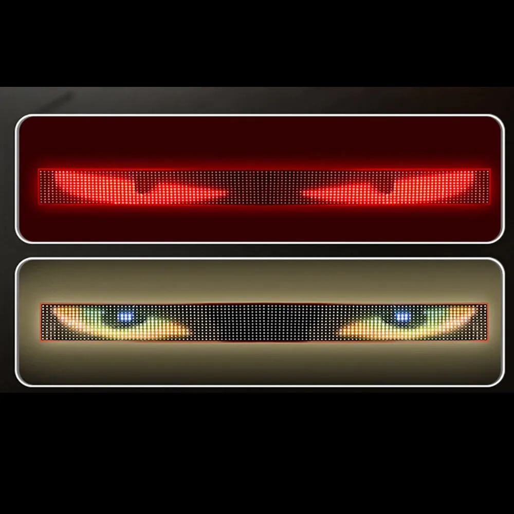 Devil's Eye Truck Windshield Flexible LED Sign Board Remote Control 60x16.6cm Car RGB Light