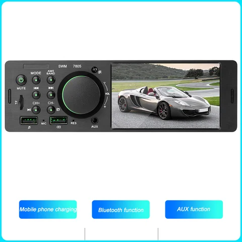 Автомобильный Мультимедийный Плеер BQCC 1 DIN 4 Дюйма С Bluetooth, Функцией Громкой Связи, Цветной Подсветкой, MP5-плеер