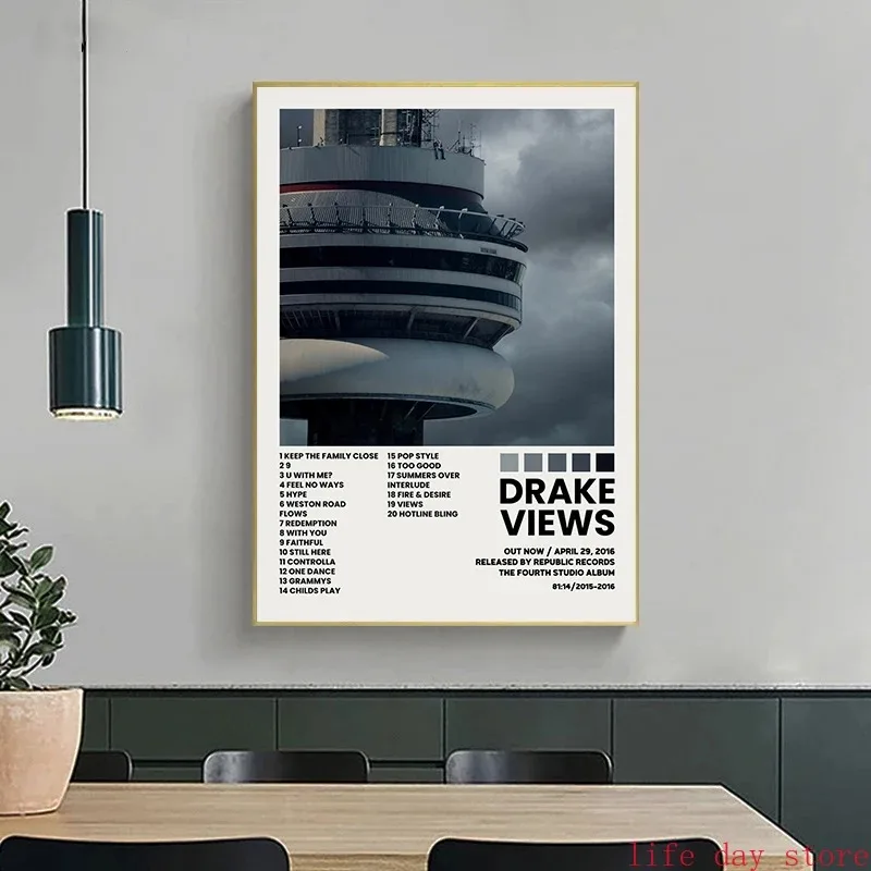 Hip Hop Rap Star Drake Eminem Music Album Covers Poster Print Canvas Painting Wall Art Picture Bedroom Living Room Home Decor