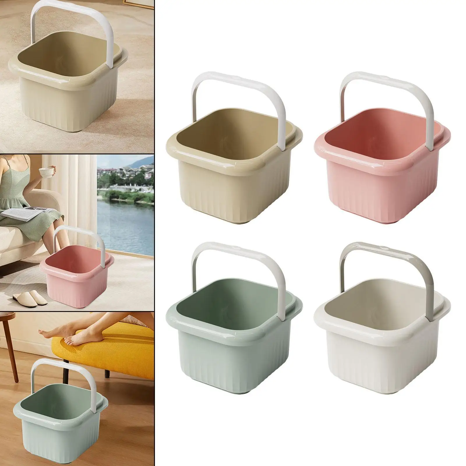 

Foot Bath Soak Tub Foot Massage with Handle Foot Soaker Thickened Foot SPA Bucket for Household Hotel Travel Cleaning Camping