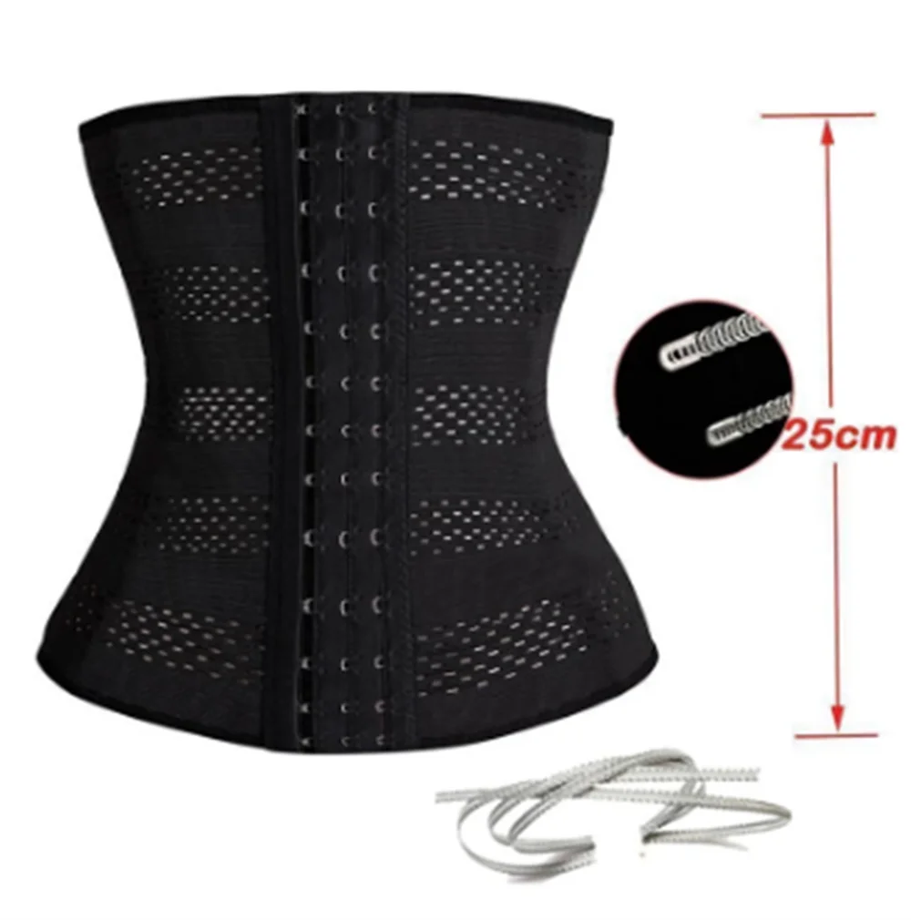 Entrenador de cintura de látex para mujer, moldeador de cuerpo con cremallera, corsé ceñidor, cinturón adelgazante, ropa moldeadora de talla grande