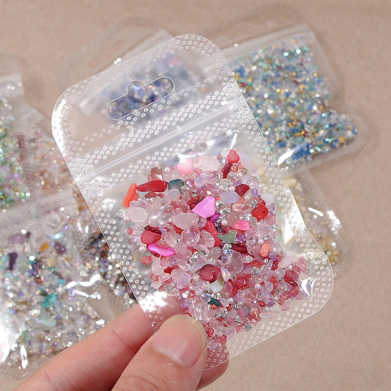 Irregular Broken Glass Stone Nail Art Decorations Accessories Glitter Ice Transparent Crushed Jade Stones Manicure Supplies