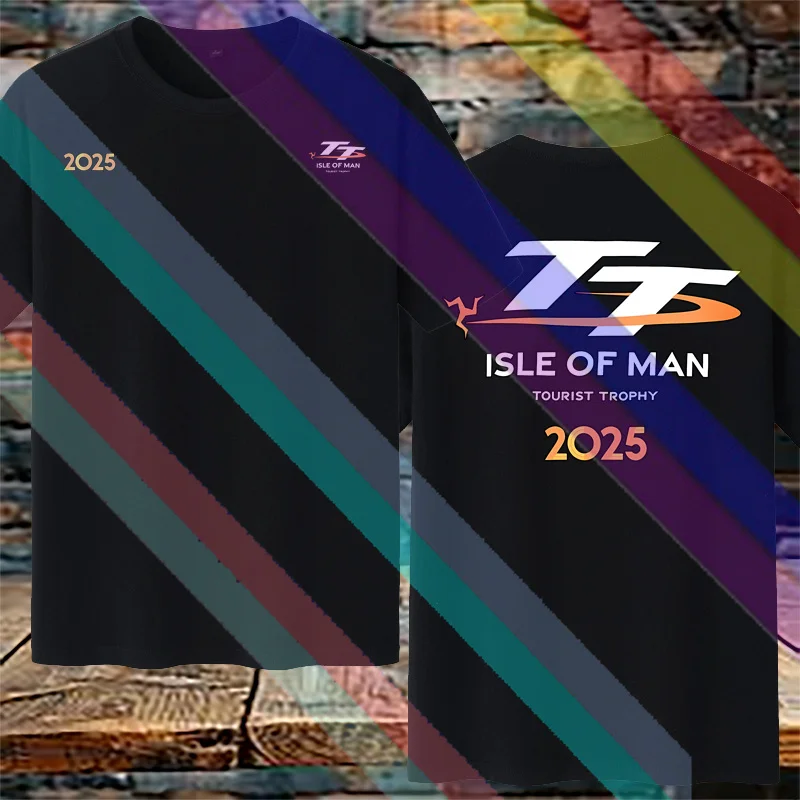 New summer casual T-shirt 100% pure cotton NEW ISLE OF MAN TT TOURIST TROPHY 2025 GRAPHIC