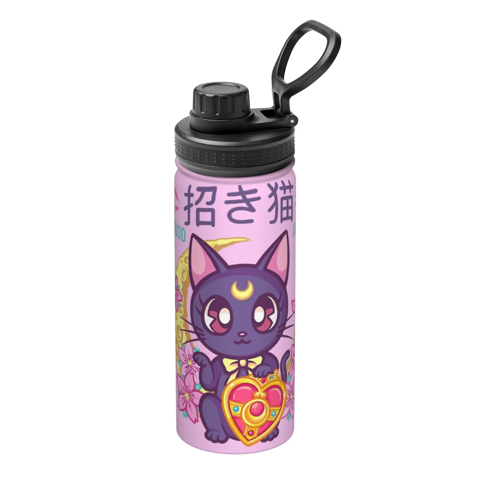 Termo Deportivo Aislado de 18 oz con Diseño de Sailor Moon, Taza Térmica, Botella de Vacío, Tazas para Oficina y Hogar, Antiderrames