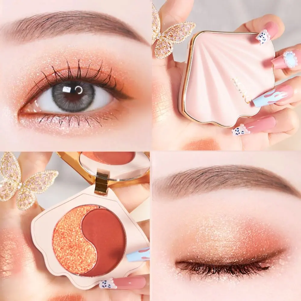 Accessori per il trucco forma di conchiglia ombretto luccicante colorato ombretto bicolore a lunga durata impermeabile Glitter Eye Makeup Party