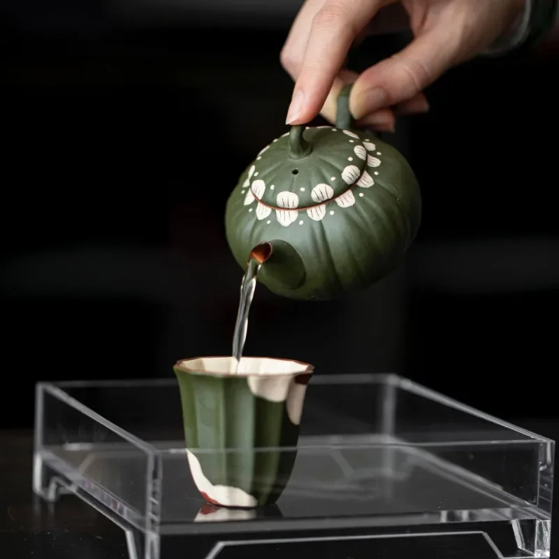 Household Ceramic Teapot Pumpkin Pot Tea Tureen Fair Cup Teacup Anti Scalding