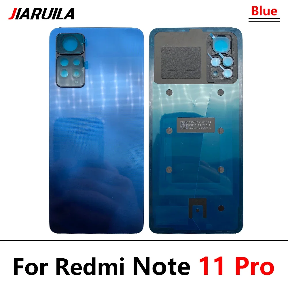 NEW For Xiaomi Redmi Note 11 Pro 5G Battery Cover Door Rear Glass Housing Case Back Camera Cover With Frame Replacement Parts