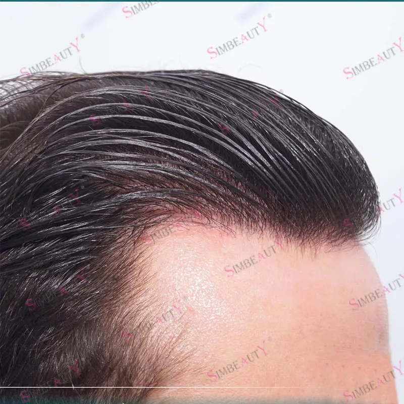 

Natural Afro Black Man Hairpieces Grey Brown Human Hair Capillary Prosthesis Systerm 0.02mm-0.04mm Full Skin Base Men Toupee