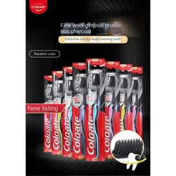Colgate Fine Hair Charcoal Gingival Protection Soft Hair Toothbrush Anti slip Handle for Adult Deep Cleaning of Teeth Gap