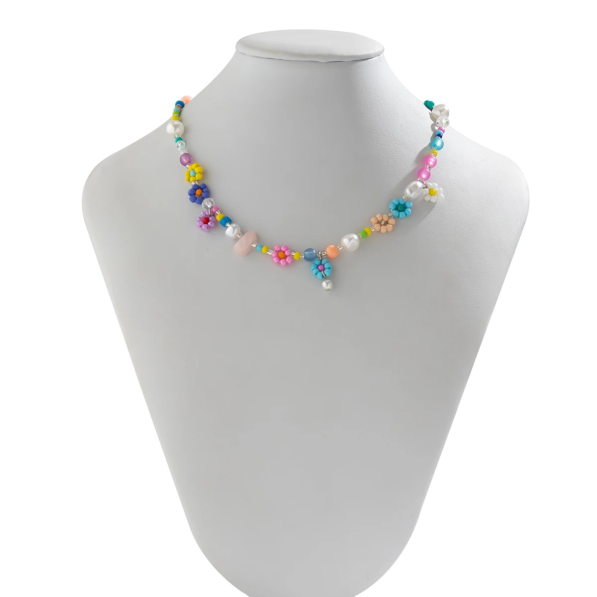 Boho Bunte Kleine Samenperlen Weben Blumen Halskette für Frauen Handgemachte Kurze Halsband Hals 2023 Mode Schmuck Zubehör – Detail 10