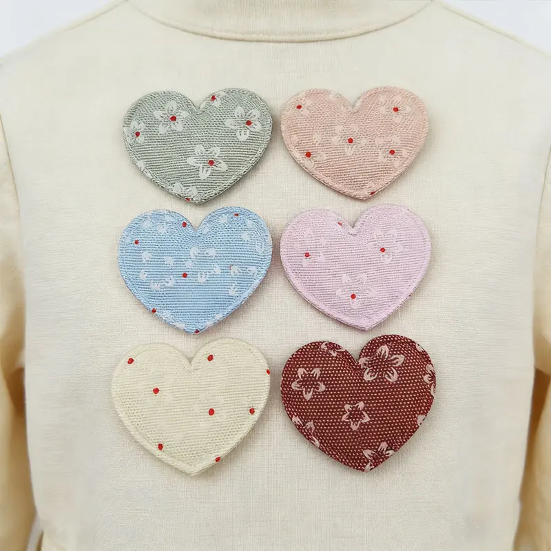 60Pcs Flower Heart Padded Applique, Children's Headband Hair Clip Accessories, Shoes, Hats Decoration Patches