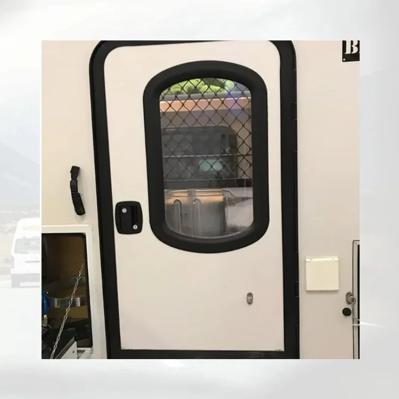 

620x900mm Teardrop Trailer Door With Good Sound Insulation Acrylic Glass Window And Inner Door Rv Teardrop Door