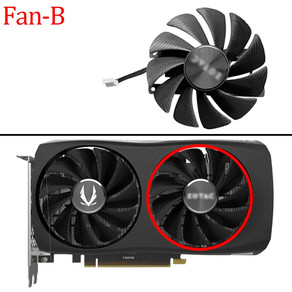 Video Card Fan Replacement For ZOTAC RTX 4060 4060Ti 4070 Twin