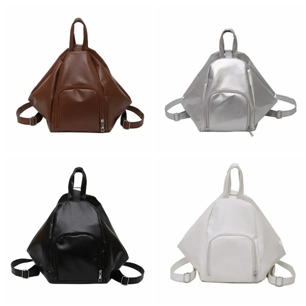 حقيبة هوبو بلون واحد حقيبة كتف بولي Leather جلد مقاوم للماء حقيبة كروسبودي حقيبة مدرسية سعة كبيرة حقيبة ظهر نسائية للرجال #4