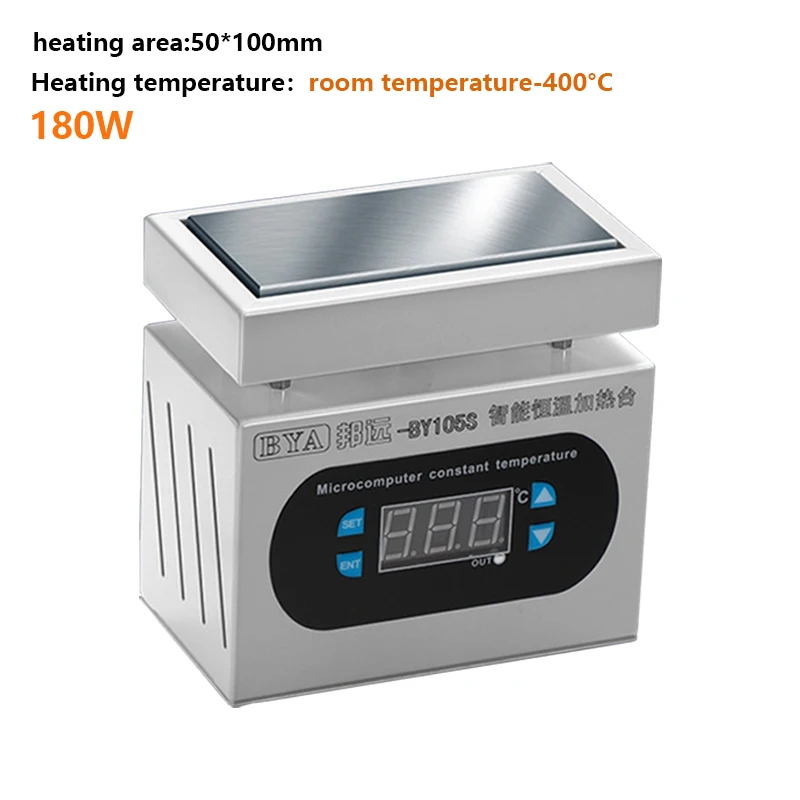 50*100mm Heating Station Electronic Hot Plate Table Preheating Platform Room temperature~400℃ For BGA PCB SMD LCD Touch Screen