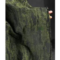 Moss Green Black and Green Three-dimensional Jacquard Gradient Texture Fabric Retro Literary Coat DIY Clothing Design Fabric