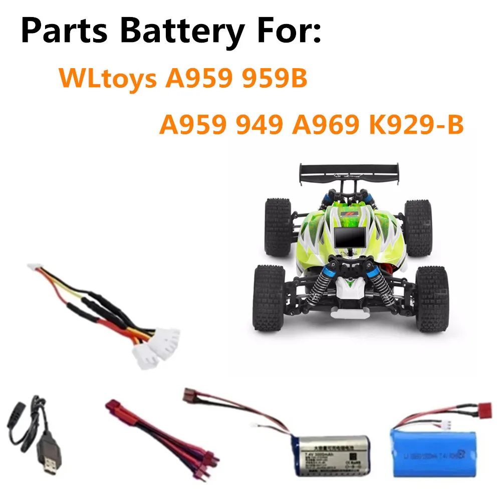 

WLtoys A959 Автомобильный Аккумулятор 7,4 В 1500 мАч/3000 мАч T-разъем 3 в 1 959B запасной аккумулятор A959 949 A969 K929-B аккумулятор