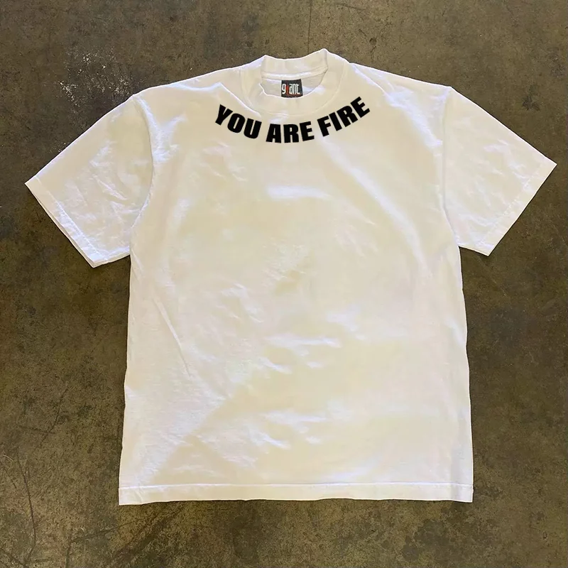 Loose Fit Short Sleeve T-Shirt Pure Cotton Double Thread Women's Style Heavyweight Couple's Tee Casual Summer Fashion