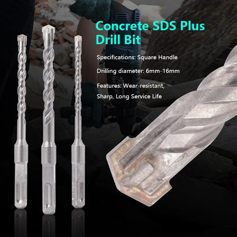 CMCP Concrete SDS Plus Drill Bit Cross Tip Round/Square Handle Hole Cutter For Electric Hammer Drill For Brick Walls Block Drill