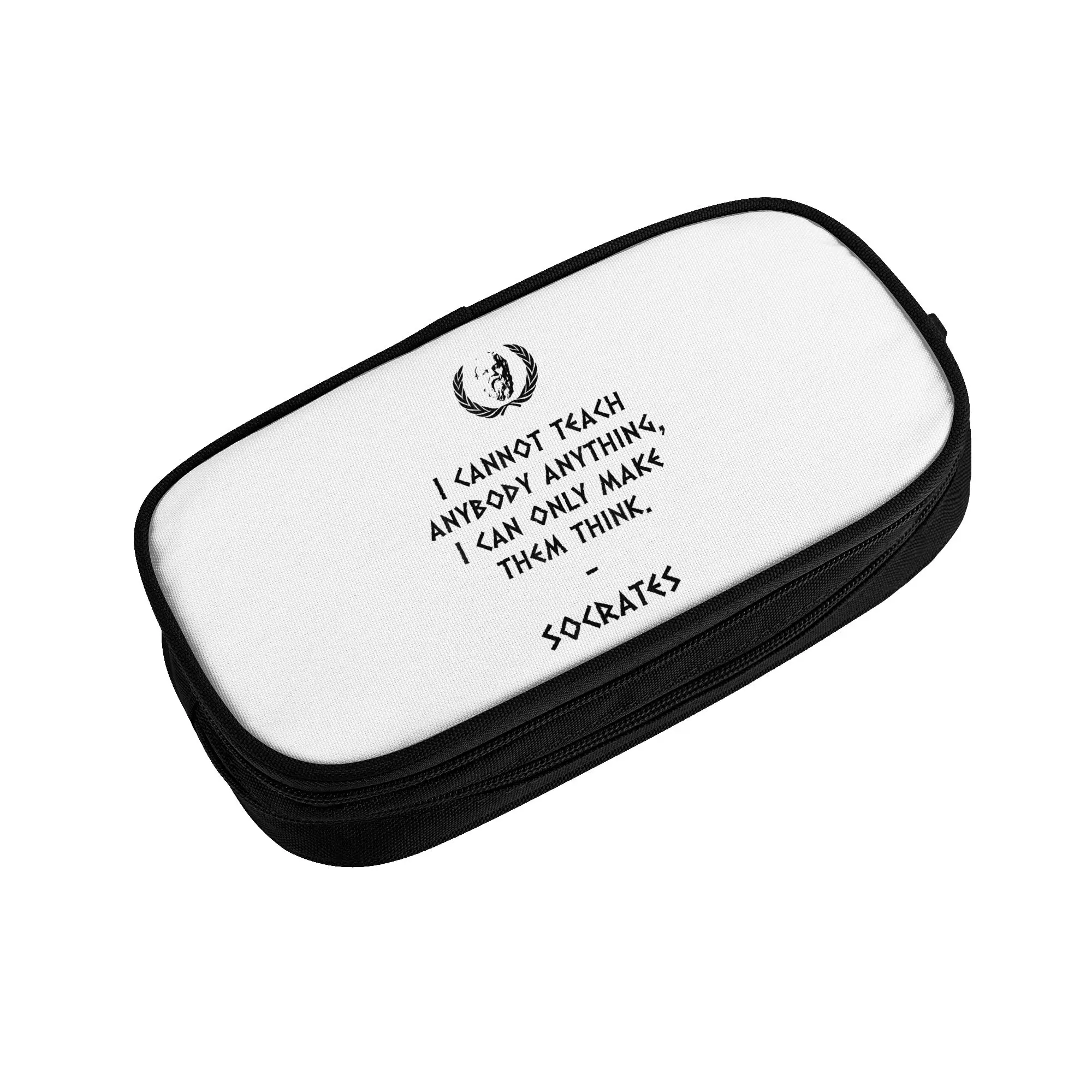 Socrates Quote Greek Philosophy Pencil Cases Make Them Think Pencilcases Pen Holder Student Big Capacity Pencil Bags Stationery