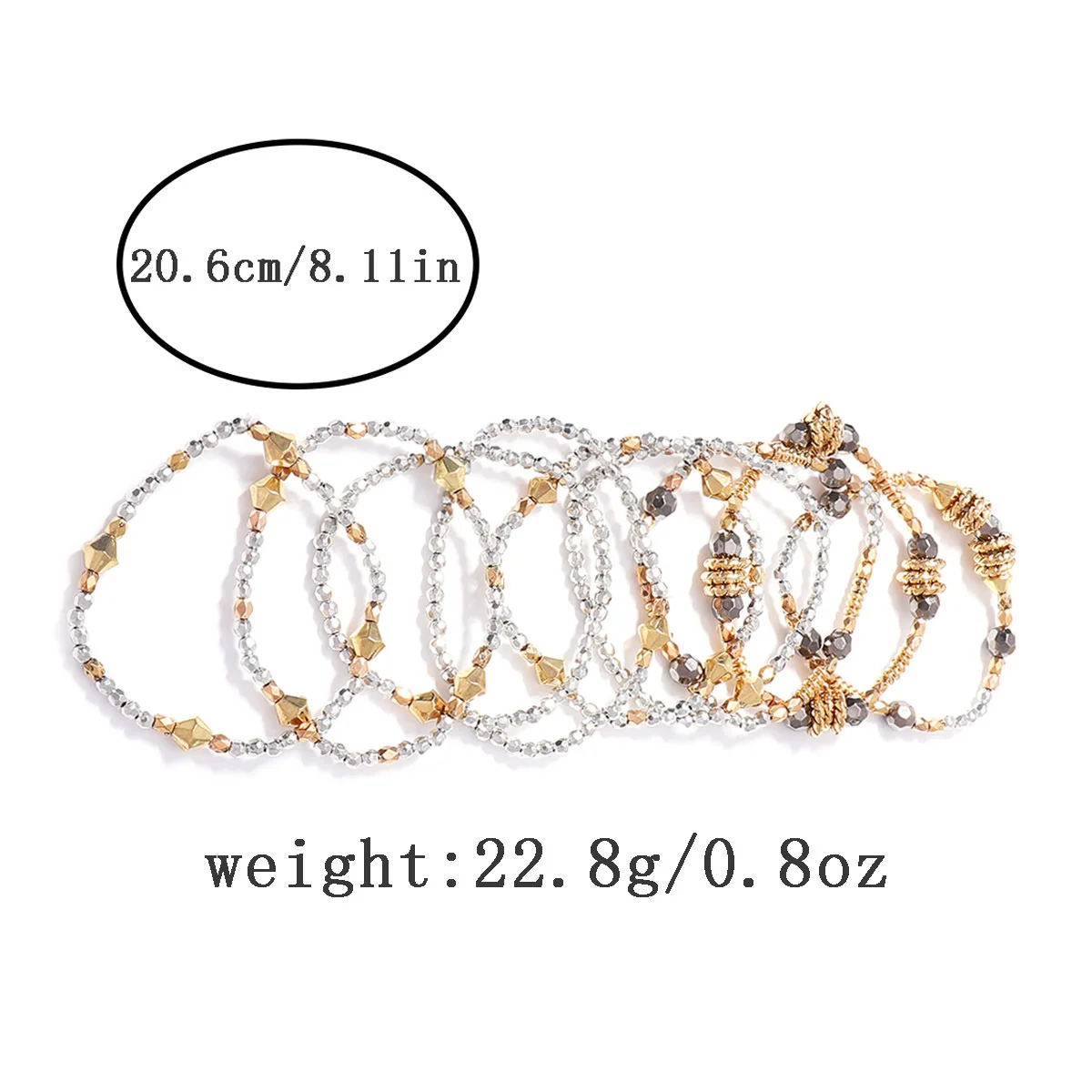 Multi Layer Stackable Beaded Bracelet Set for Women Vintage Irregular Bead Bracelets Sweet Cool Y2K Punk Jewelry for Daily Party