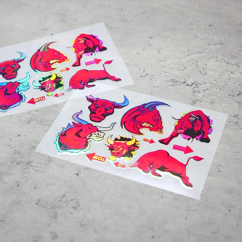 مجموعة واحدة من ملصقات الدراجات النارية بنمط الثور المجسم، ملصق بتصميم منفعل للدراجات النارية، ملحق التخصيص الخارجي