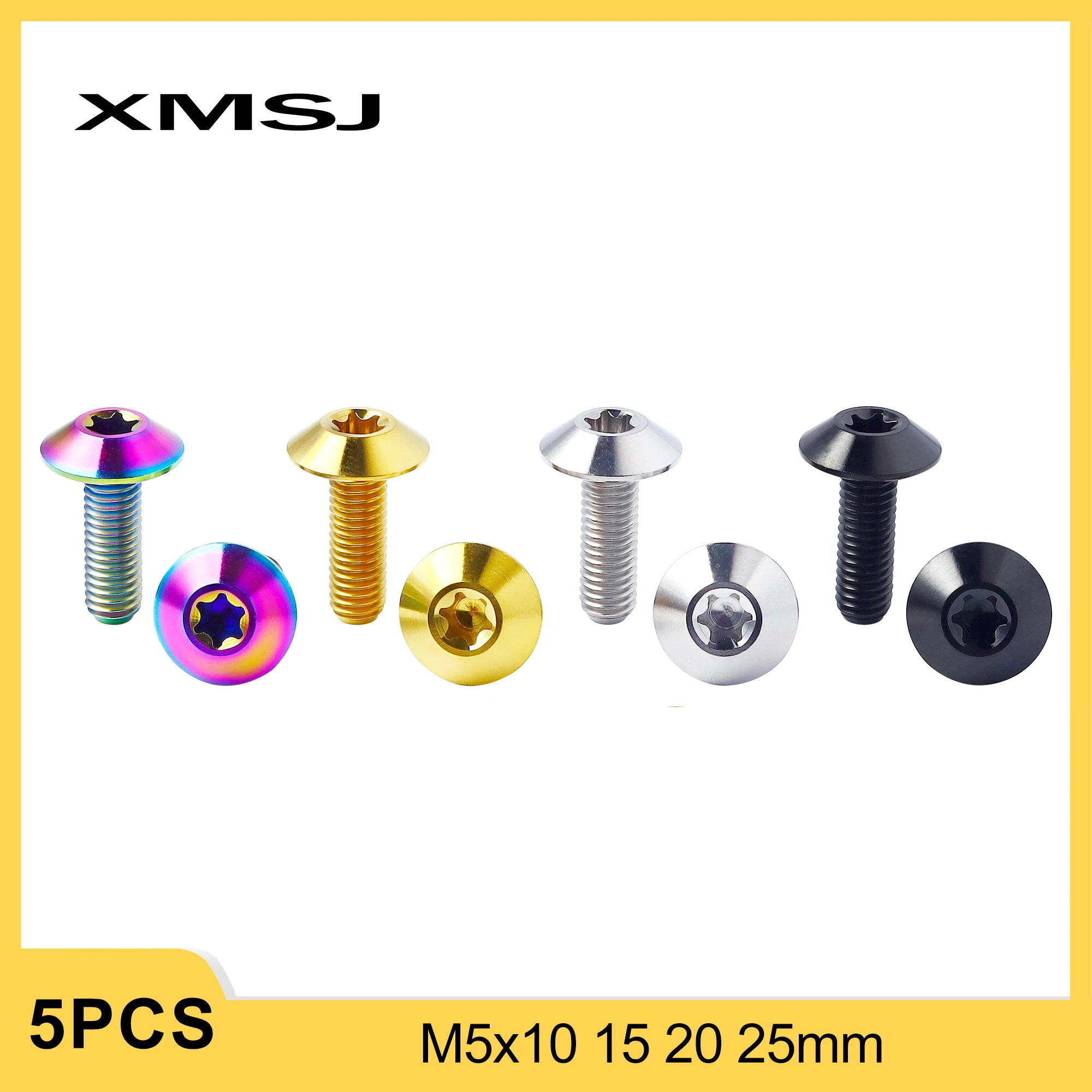 XMSJ Shell Bolt Torx Head Repair Retrofit Decorative Titanium Screw M5X10 12mm for Bike Motorcycle Wind Shield Bolt Fastener