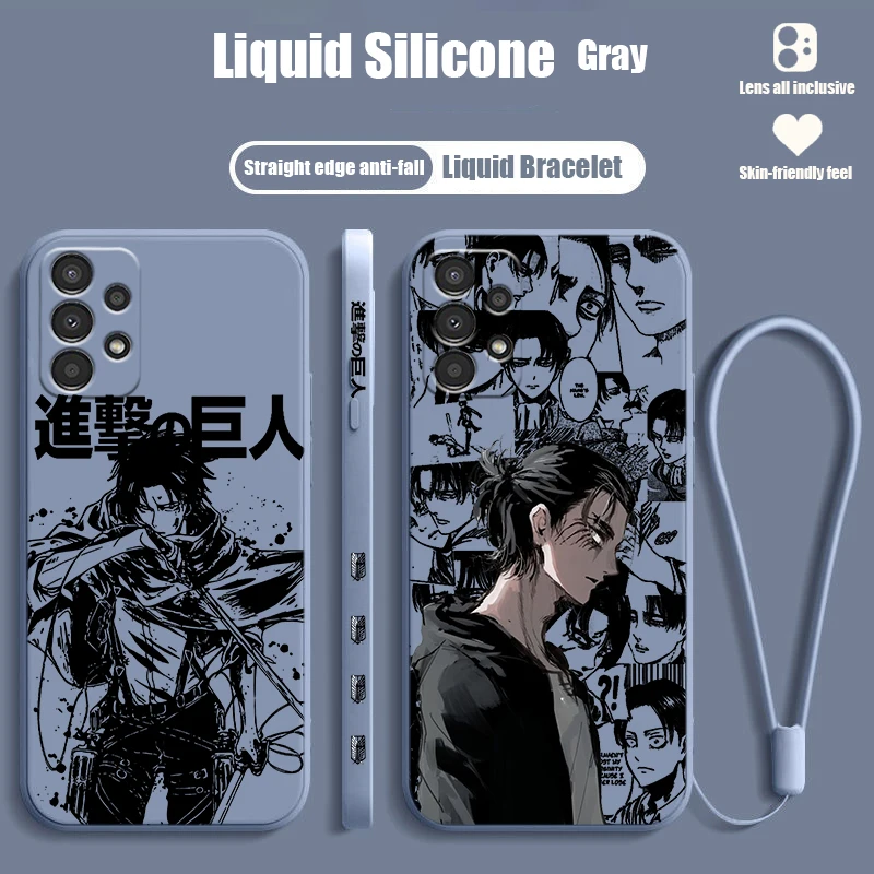 Attack On Titan Anime For Samsung A72 A54 A53 A52 A42 A34 A32 A25 A24 A23 A22 A15 A14 A13 A12 Liquid Left Rope Phone Case