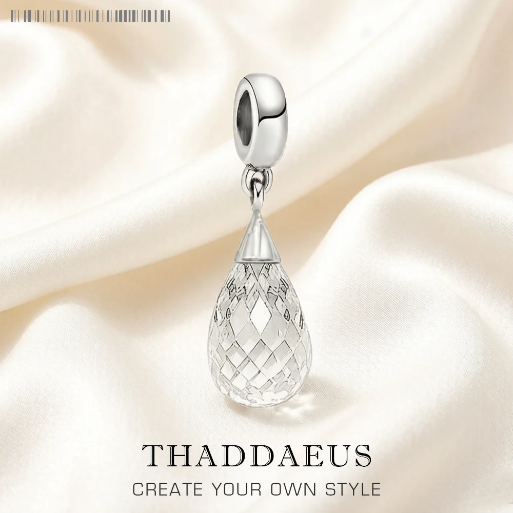 Faceted Teardrop Glass Crystal Charms Findings 925 Sterling Silver Pendant 2019 Fashion Water Drop Loose Spacer Beads