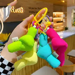 High Quality Female Handmade Bag Pendant Girls Bag Ornament Twist Buckle Keychain Twisted Knotted Keychain Fabric knot KeyRing