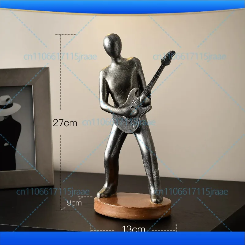 Resin Handicrafts Realistic Figure Sculpture Abstract Musician Cello Cellist Guitar Guitarist Figurines Home Decoration