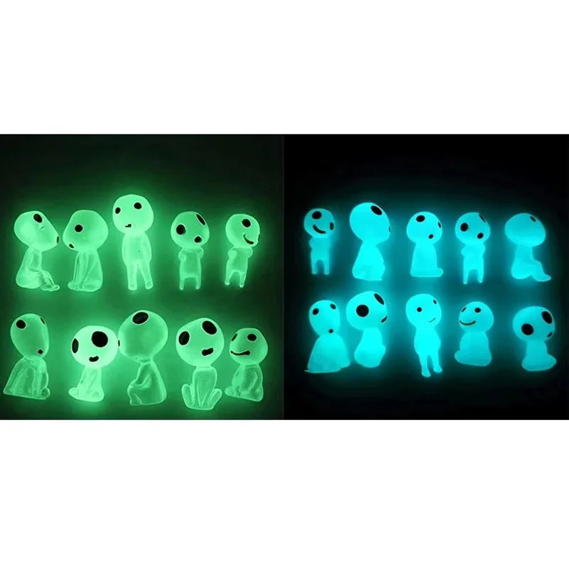 Luminous Elves Cute Fairy Garden Figures Fish Tank Decor Kodama Glow in The Dark Figures Resin Micro Landscape Figure