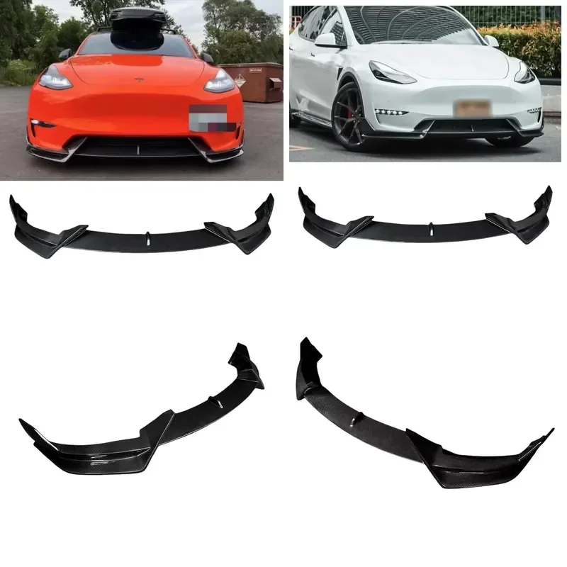 Factory Direct Supply AD Style True Carbon Fiber Front Lip Bumper for Tesla Model Y 2019+