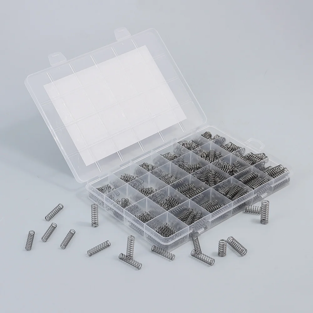 420-teiliges Druck- und Zugfeder-Set, 24 Größen, Edelstahl-Kleinfedern, Hardware-DIY-Werkzeug für Elektronik und Mechanik – Detail 2