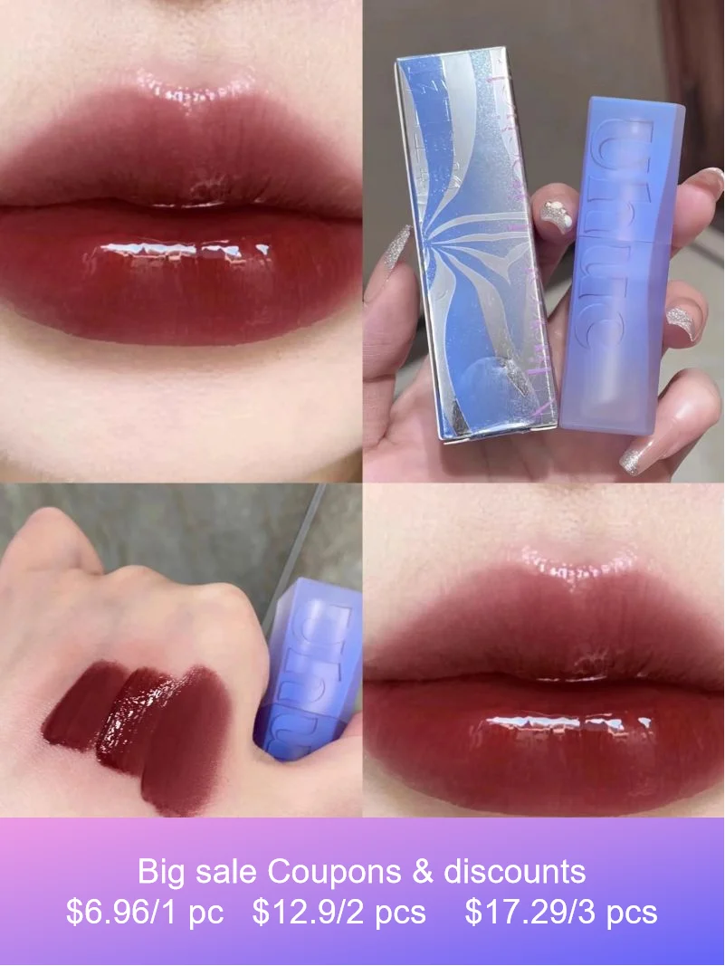 Brillo Labial Uhue G280 con Efecto Espejo, Brillo Labial Iluminador con Acabado Acuoso, Tinte Labial Ligeramente Opalescente, Maquillaje Labial para Chicas