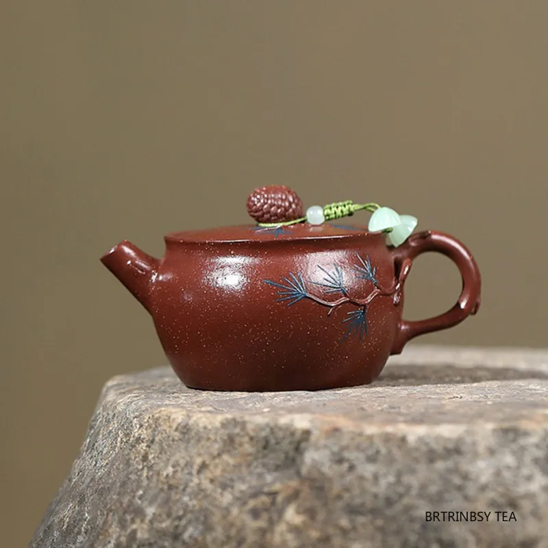 

Yixing Purple Clay Teapots Small Capacity Handmade Pine Cones Tea Pot Beauty Tea Infuser Kettle Chinese Zisha Tea Set 120ml