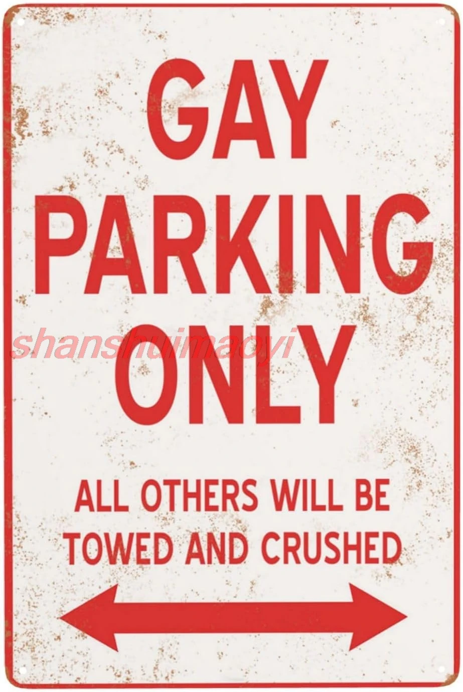 Gay Parking Only Vintage Look Metal Signs Reserved Parking Aluminum Sign, Chic Vintage Tin Signs, Retro Rusty Traces, Styli ADS