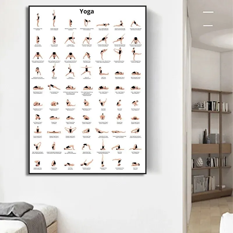 Póster de Yoga de la serie primaria, impresiones artísticas en lienzo, regalos, tabla de entrenamiento de gimnasio, decoración de pared para decoración de la sala de ejercicios del hogar