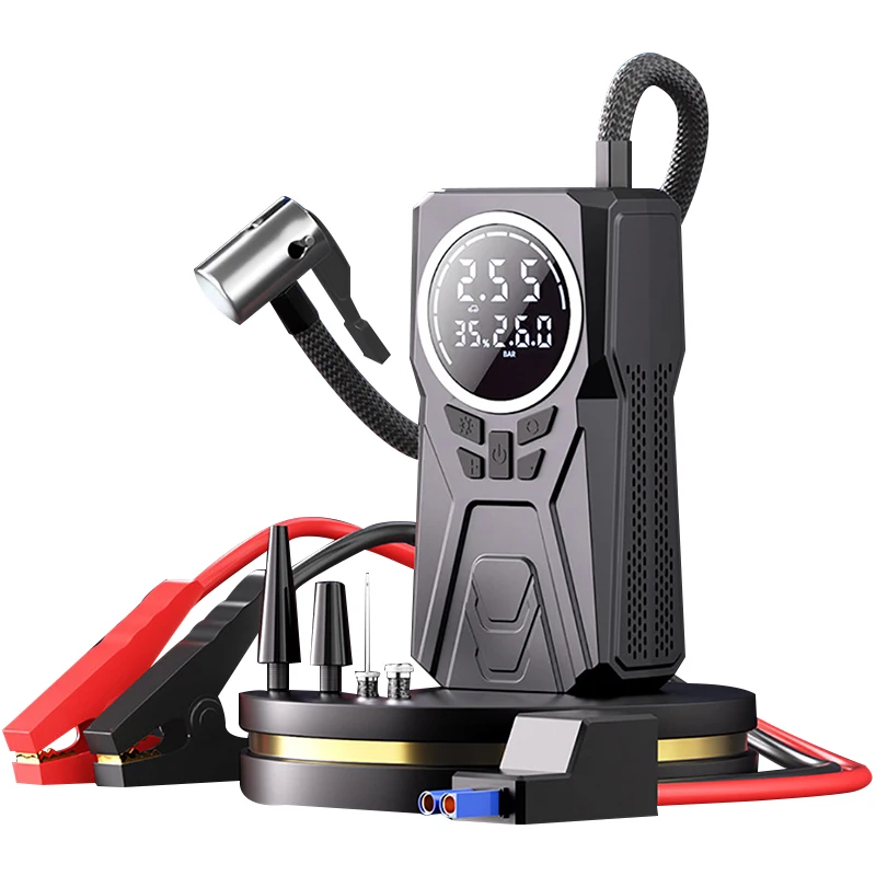 

Wireless Car Air Pump with Jump Starter High-Pressure Digital Portable Tire Inflator for Vehicle Tires And Sports Equipment