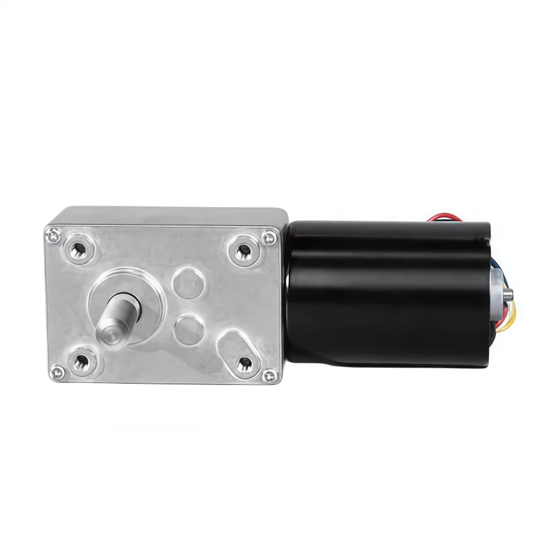 12V/24V turbine worm brushless speed reducer motor with M8 threaded shaft, 5840-3650 in size, high torque and low noise