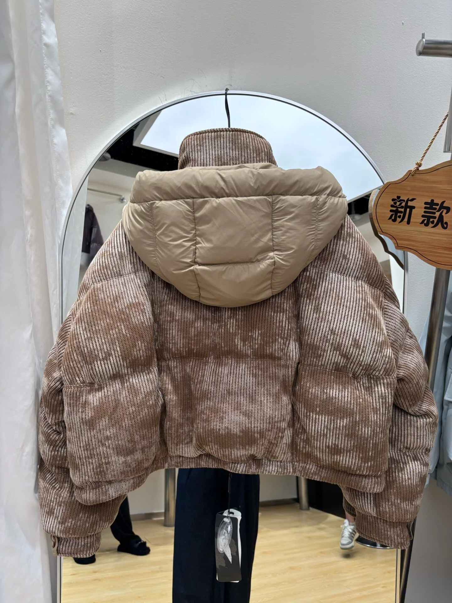 Winter Hooded Tie Dye Short Down Jacket Female Thicken Warm Loose Pocket Jacket Women White Duck Down Zipper Puff Parker Outwear