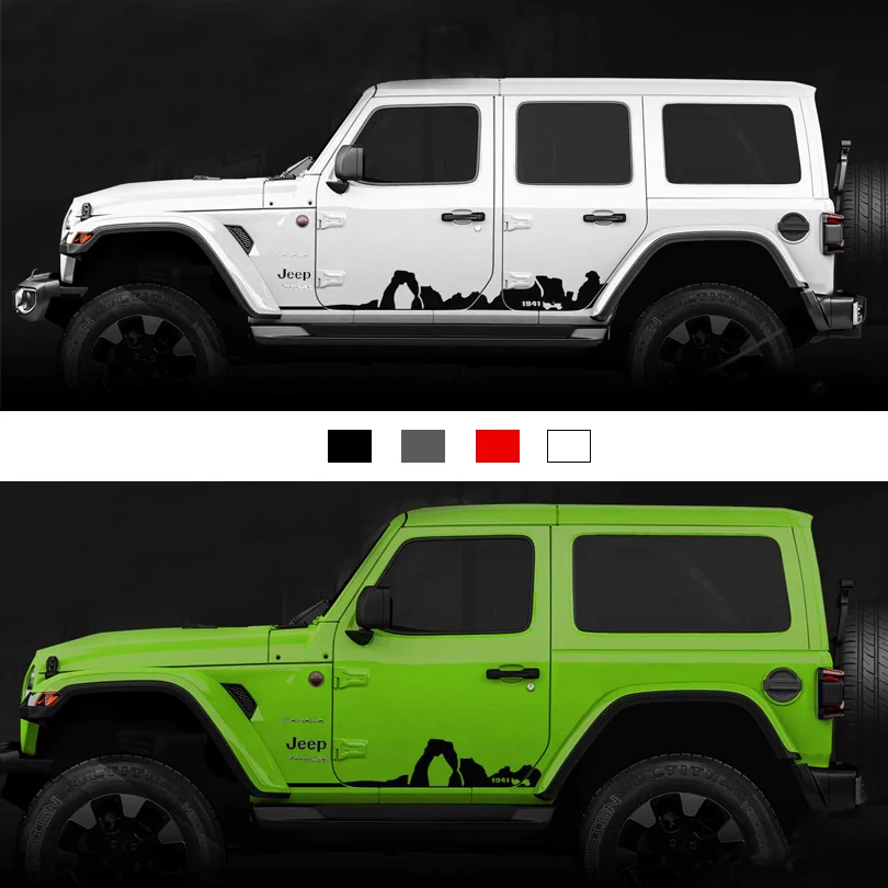 

Custom 1941 Lower Door Skirt Stripe Decal Mountain Waistline Sticker Vinyl Graphics Accessories for Jeep Wrangler JL 4&2 Door