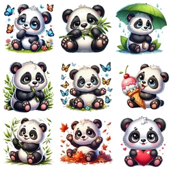 20cm Cartoon Butterfly Panda Animal Iron On Heat Transfer Sticker For Clothes Pinted Vinyl Thermal Washable T-Shirt Decal