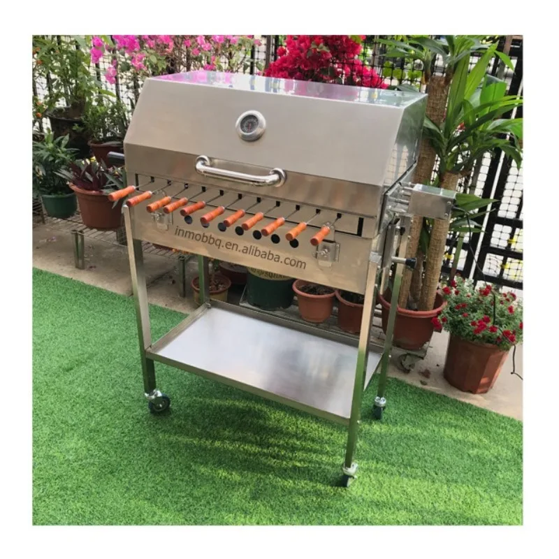 

【Popular】Garden Outdoor Charcoal BBQ Cyprus Rotisserie Grill With Hood