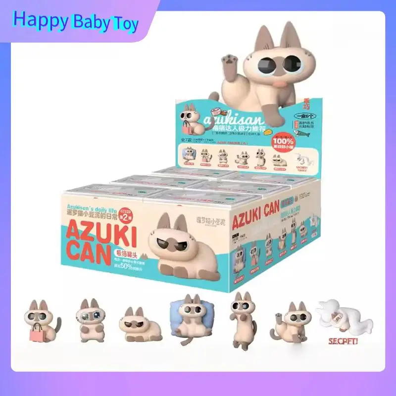 100%Genuine Siam Cat Bean Puree Flocking Style Azukisan'S Daily Life 2rd Version Blind Box Desktop Ornament Birthday Gifts