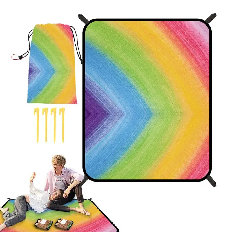 Beach Blanket Bohemian Beach Mat Outdoor Mat Foldable Lightweight Beach Camping Travel Mat For Park Hiking Picnics Playground